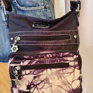 Angel Barcelo Vegan Purple Tie-Dye Crossbody Bag EUC